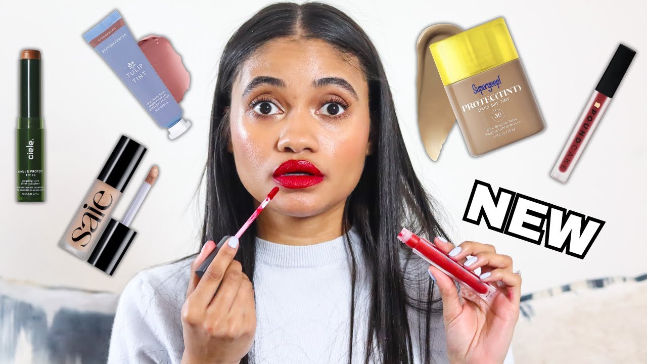 New Makeup Products | full face of new makeup ft. Saie, Ciele, Supergoop, Pound Cake & More!