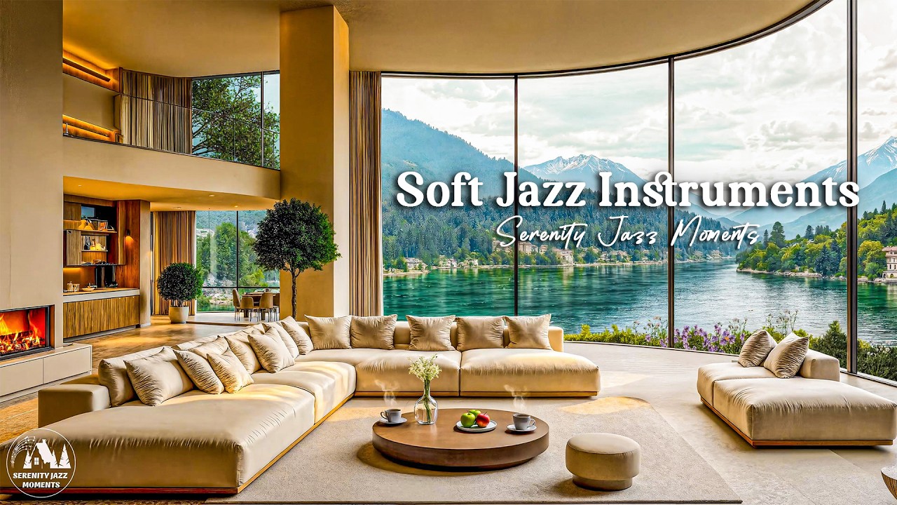 Soft Jazz Instruments In A Luxurious Lakeside Apartment - Smooth Jazz Music To Improve Your Mood