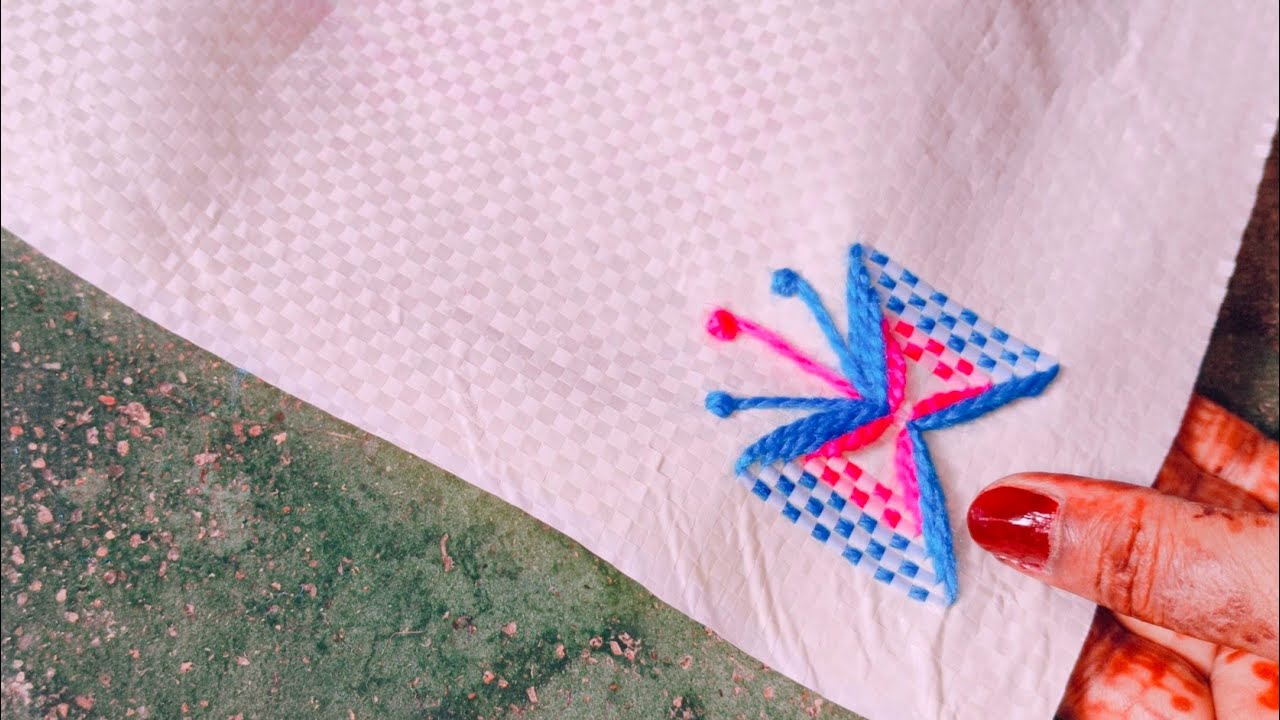 Bori par pankha ki design | handfan design | bena ki design bori par