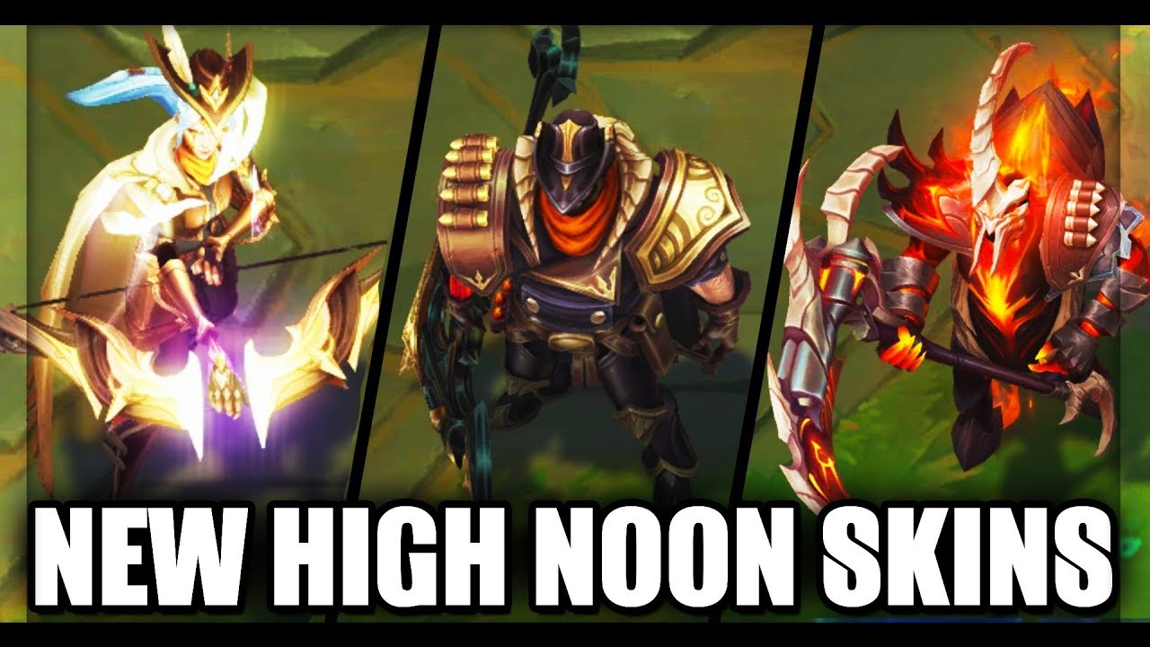 All New High Noon Skins Spotlight Ashe, Darius, Hecarim - (League of Legends)
