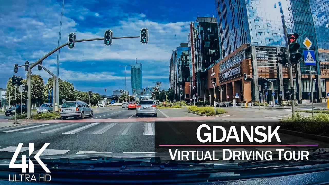 【4K 60fps】¾ HOUR RELAXATION FILM: 🚗 «Driving in Gdansk & Gdynia (Poland)» Ultra HD (for 2160p TV)