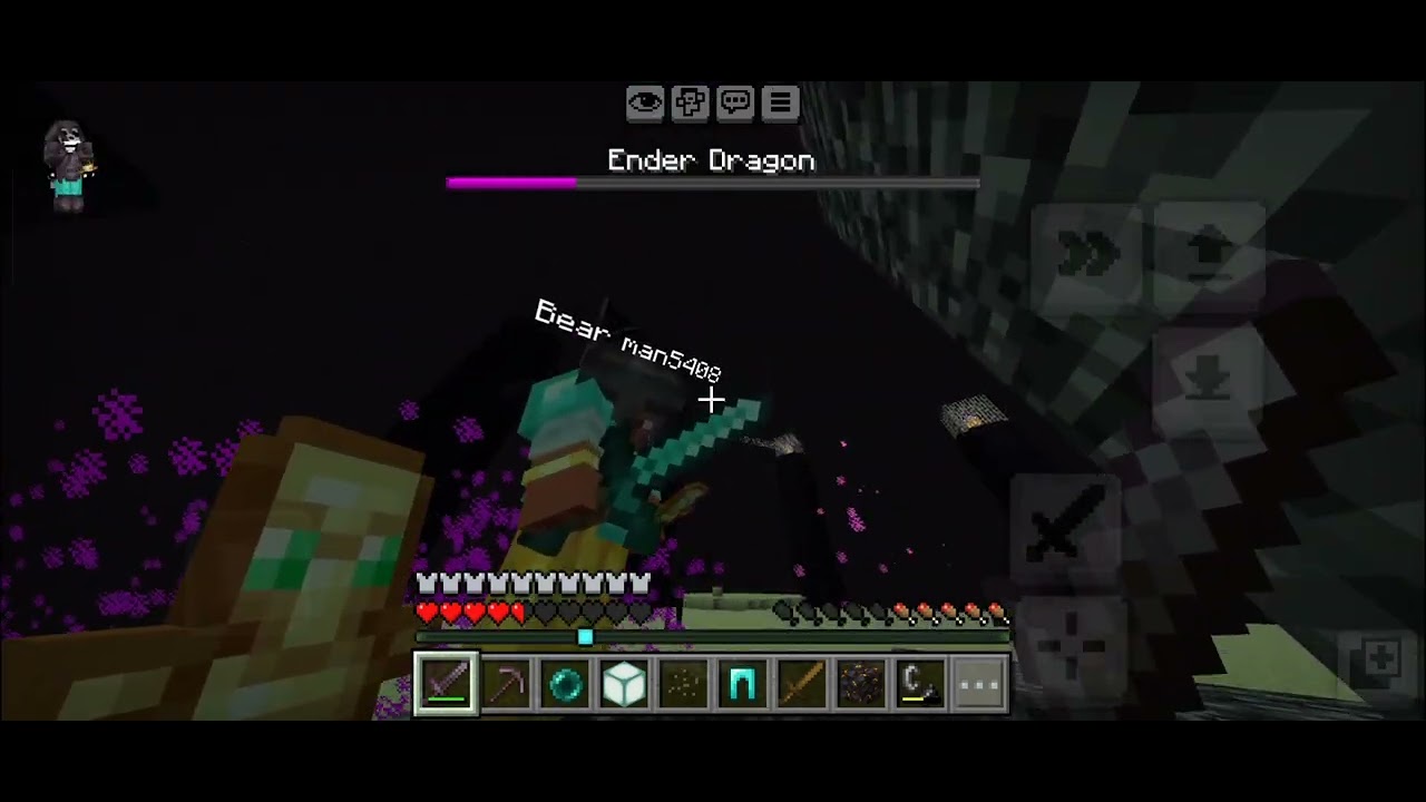 The end of Minecraft One Block Lucky Block with bear man gamer 