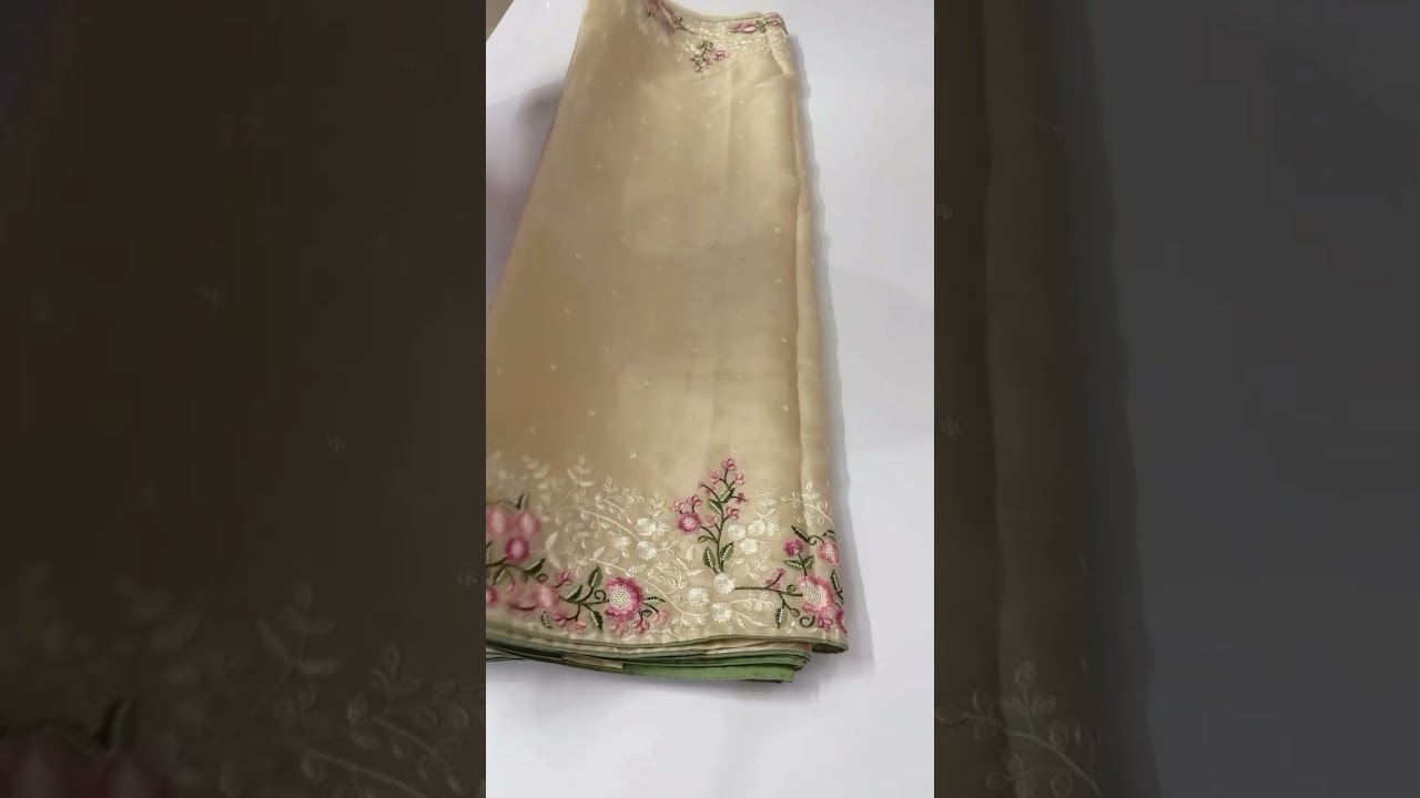 Tasar silk saree with nice embroidery work and cut work