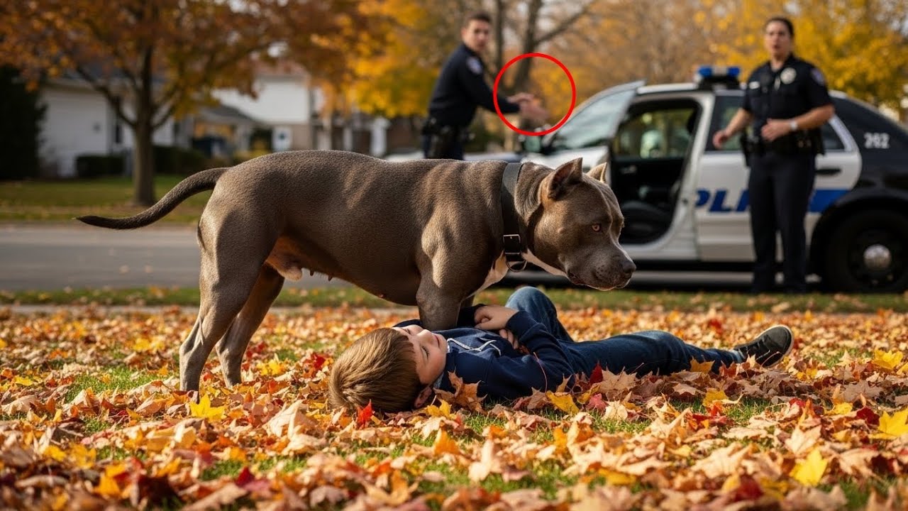 Neighbors Called The Police On This Pitbull... Until They Saw Who He Was Protecting