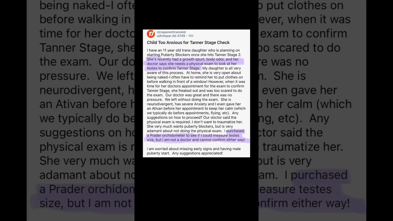 Reddit Post Sparks Debate Over Child Anxiety and Tanner Stage Exams