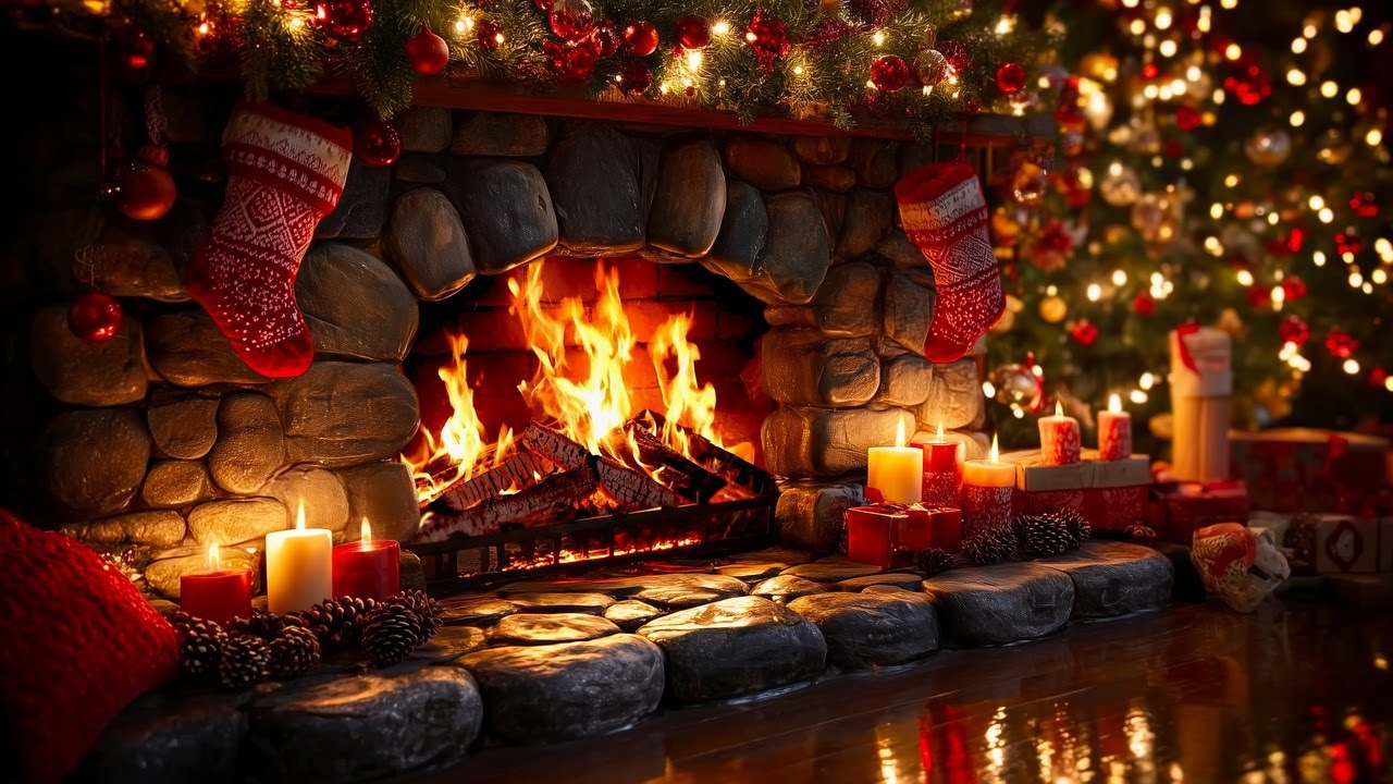 Calm Christmas Fireplace 🔥 Gentle Crackles for Positive Evening Mood & Ultimate Relaxation