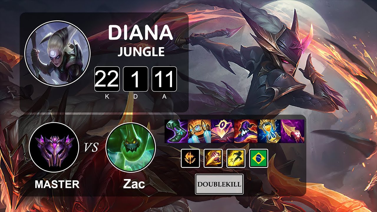Jungle Diana vs Zac - LOL BR Master Season 11 Patch 11.20