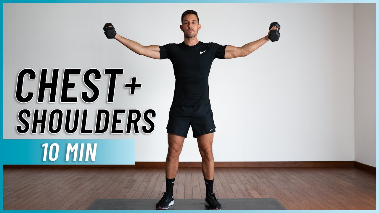 10 Min Chest & Shoulder Workout (At Home Minimal Equipment)