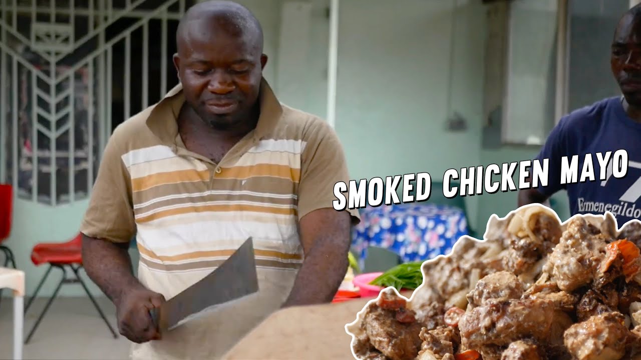 Smoked Chicken Mayo in Kinshasa (Poulet Mayo) || Congolese Street Food