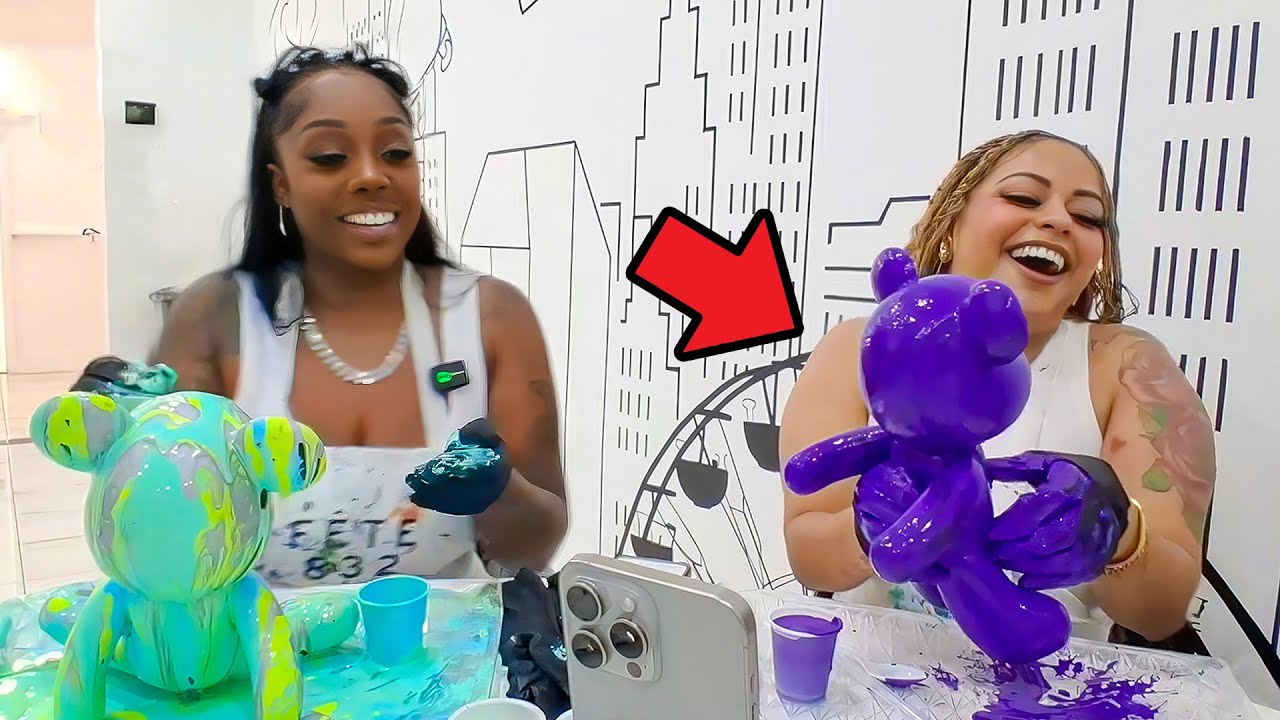 KIANNAJAY & CARMEN LINK UP! SIP & PAINT CLASS 🎨🍷
