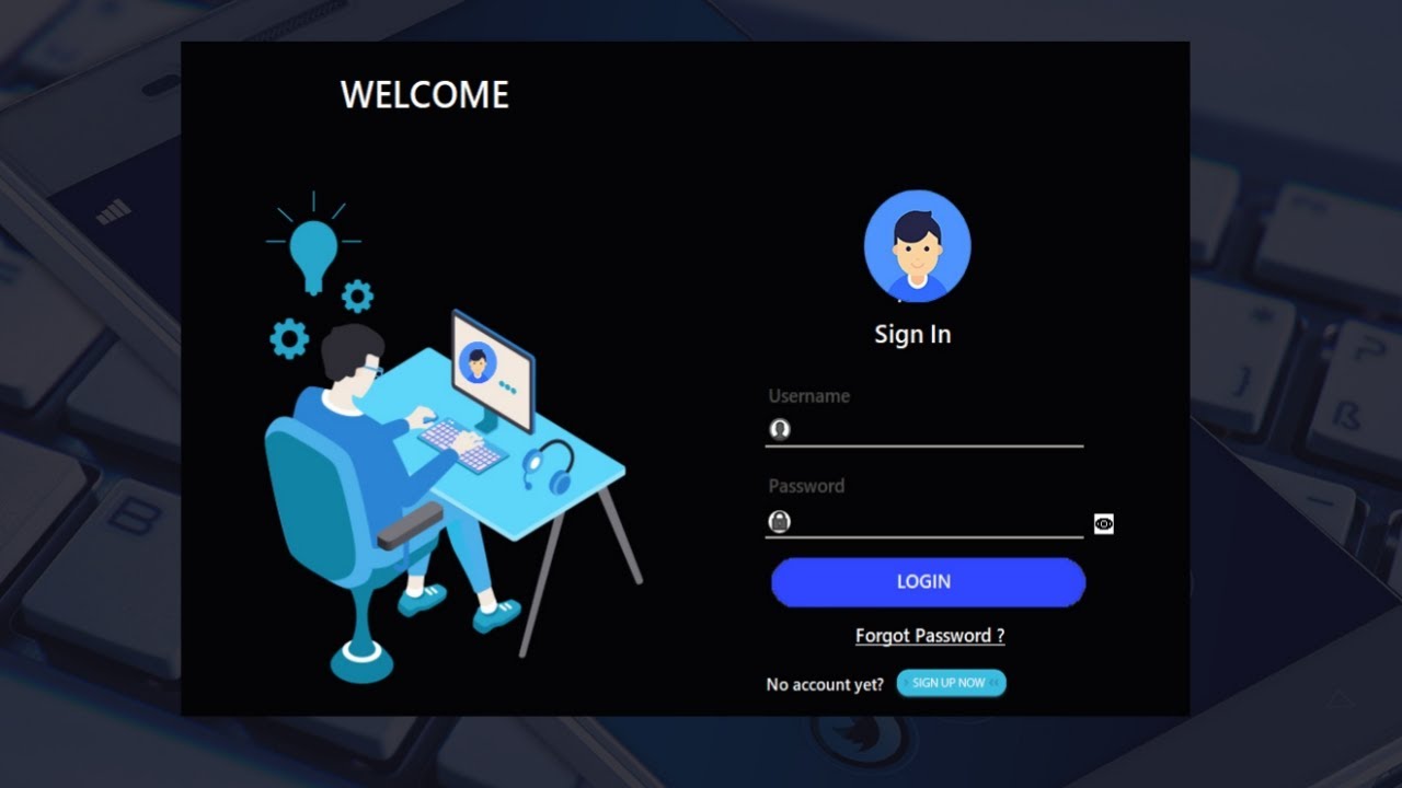 Login Page using Python Tkinter | Professional Modern GUI (  Part 1 )