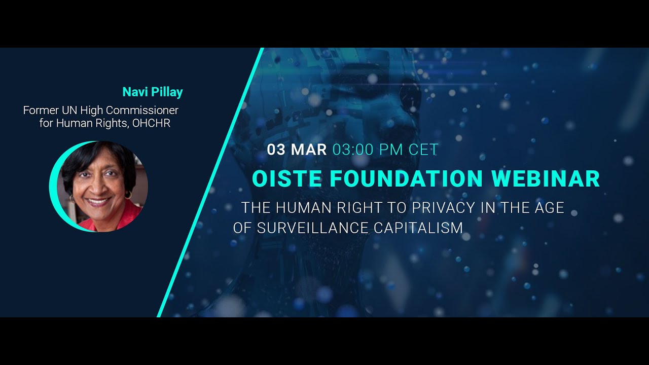 OISTE Foundation Webinar; Navi Pillay Former UN High Commissioner for Human Rights, OHCHR