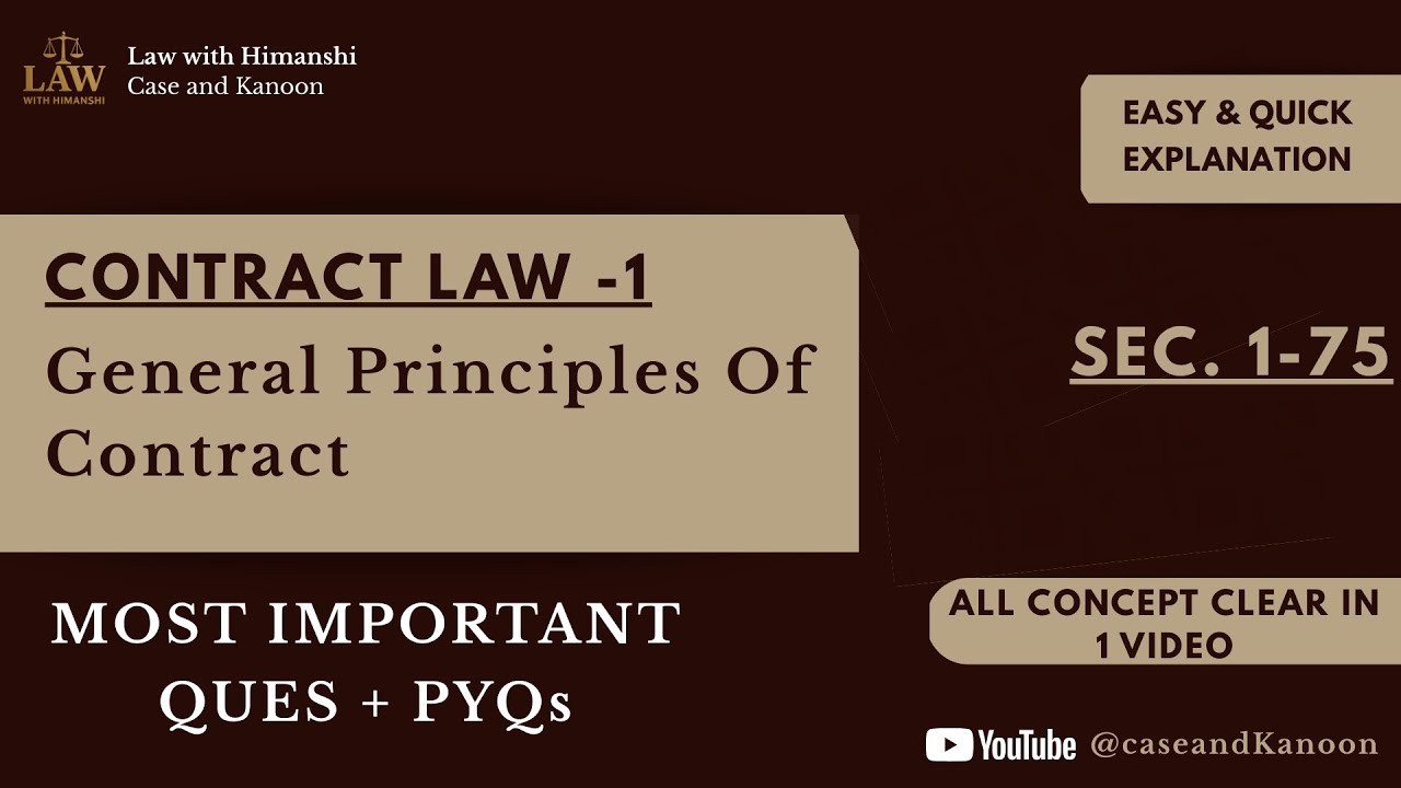 Contract 1 | General Principles of Contract | Most Important Questions & PYQs | LLB CCSU
