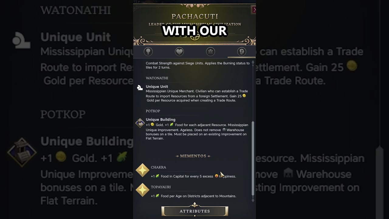 Убедитесь, что ваши города ИСПОЛЬЗУЮТ способности вашей цивилизации и лидера! 