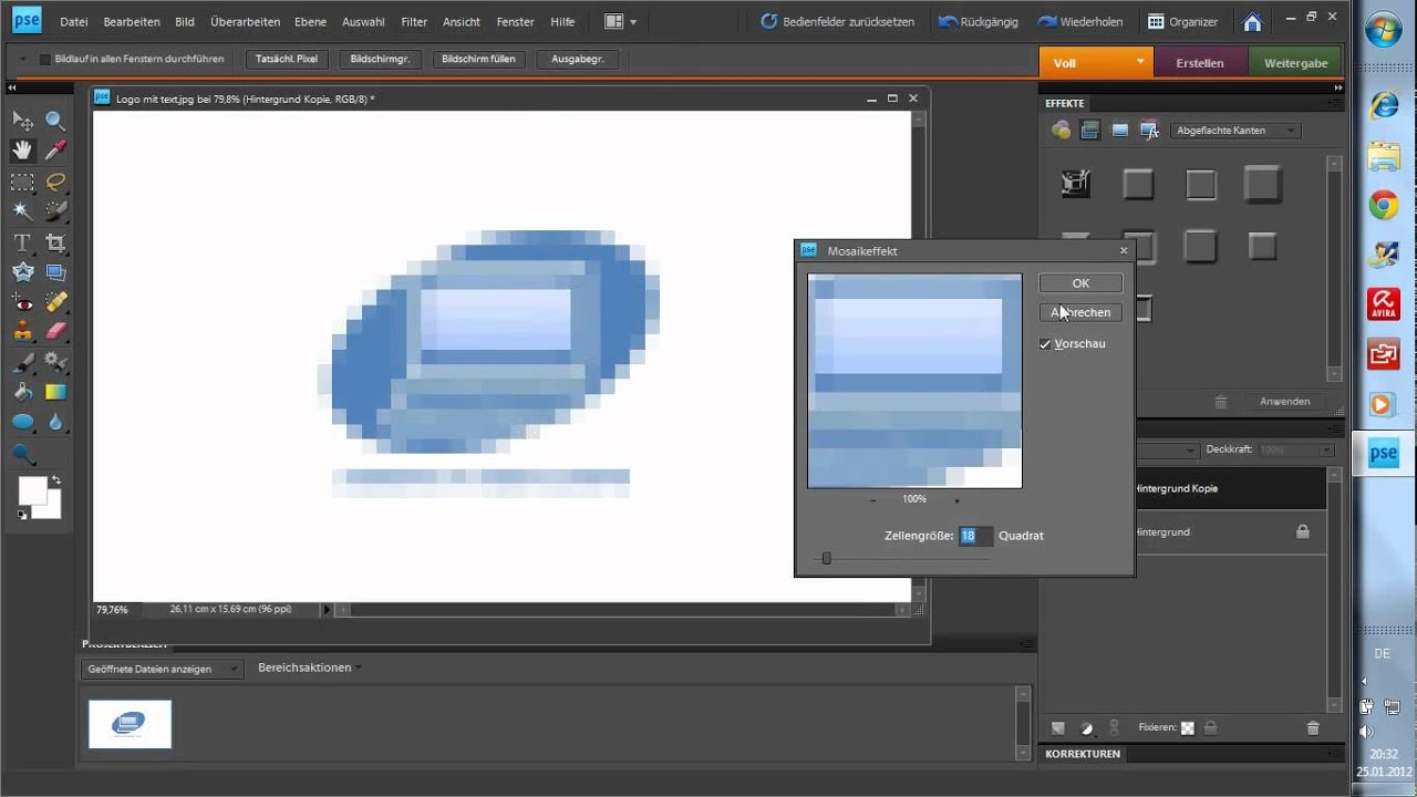 Photoshop Bild verpixeln