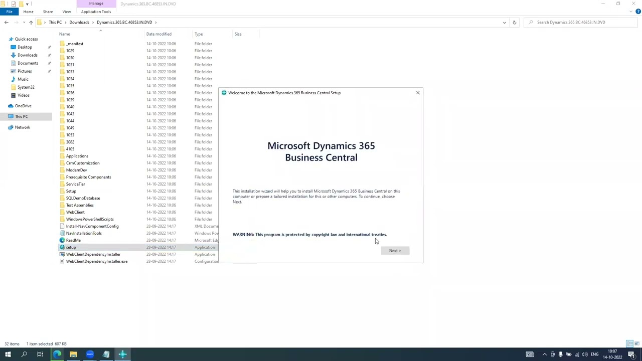 Business Central 2022 Wave 2 Installation - On Prem