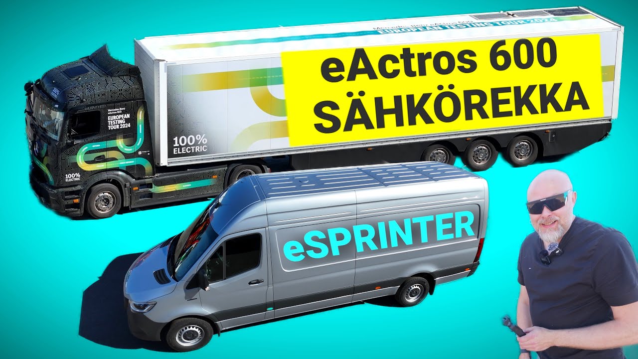 535.  Uusi Mercedes eSprinter-jättipaku isolla akulla ja eActros 600 -sähkörekka