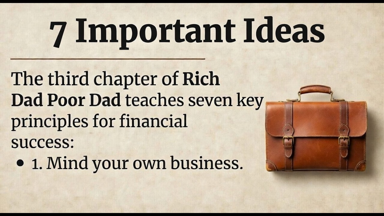 7 important ideas taught in the third chapter of rich dad poor dad