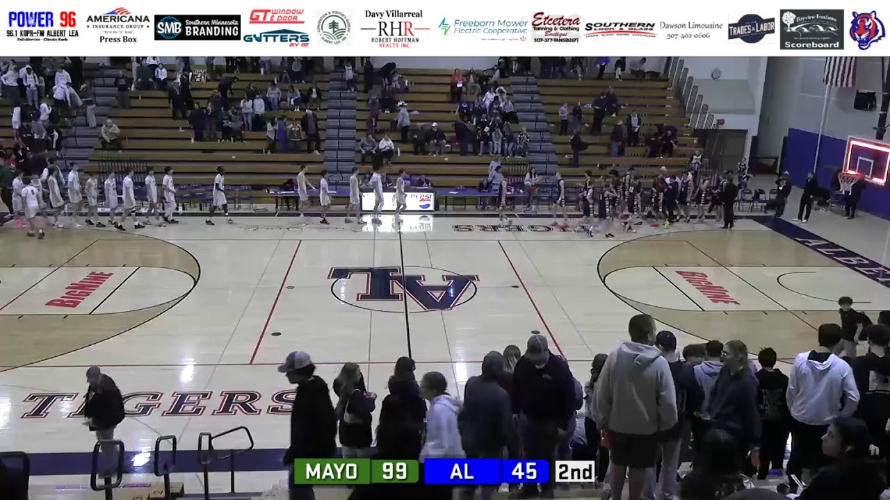 Albert Lea Tiger Boys Basketball hosts Rochester Mayo 02-24-2026