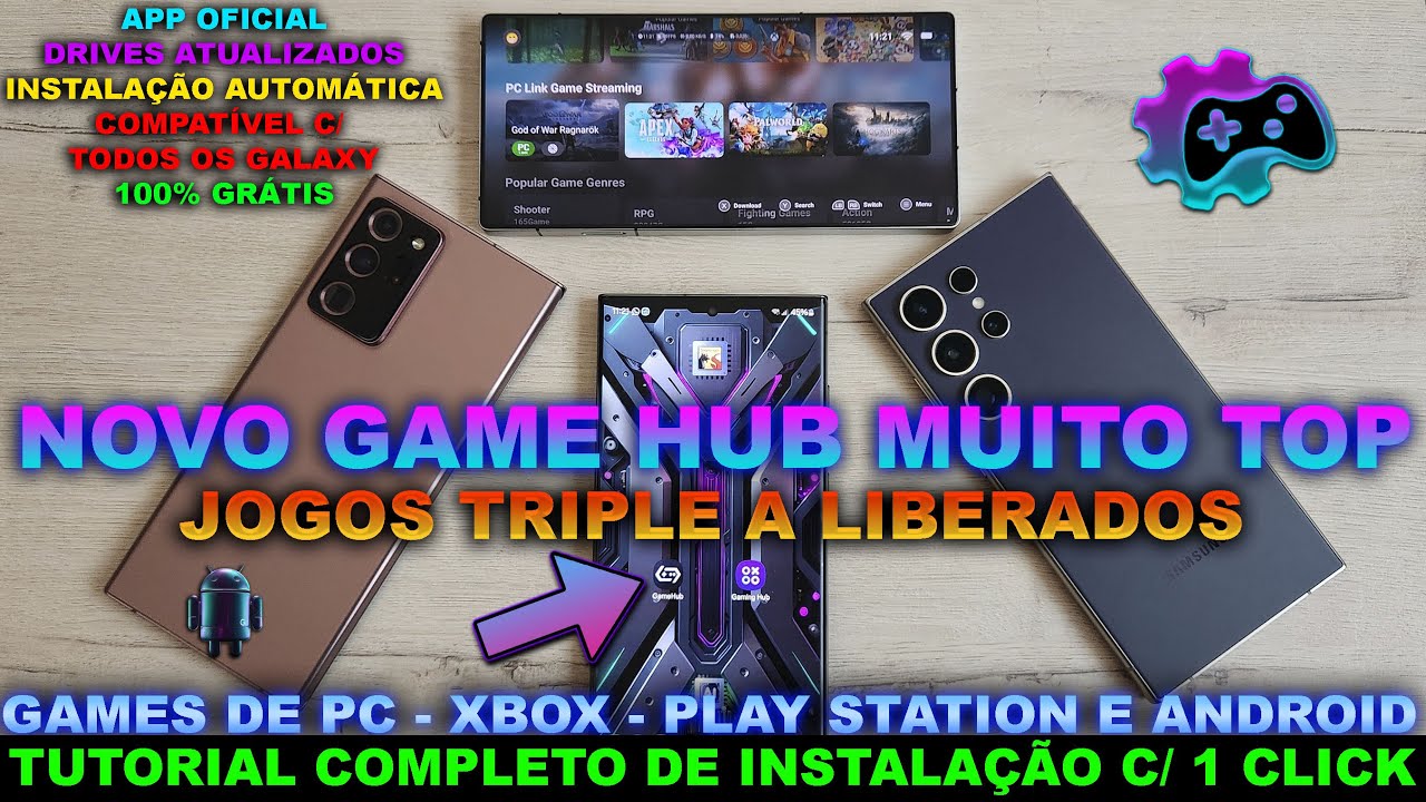 🎮📊📲NOVO GAME HUB (Tutorial de Instalação no Galaxy S23 Ultra) + GAME PLAY (GTA V) no Redmagic 10 Pro