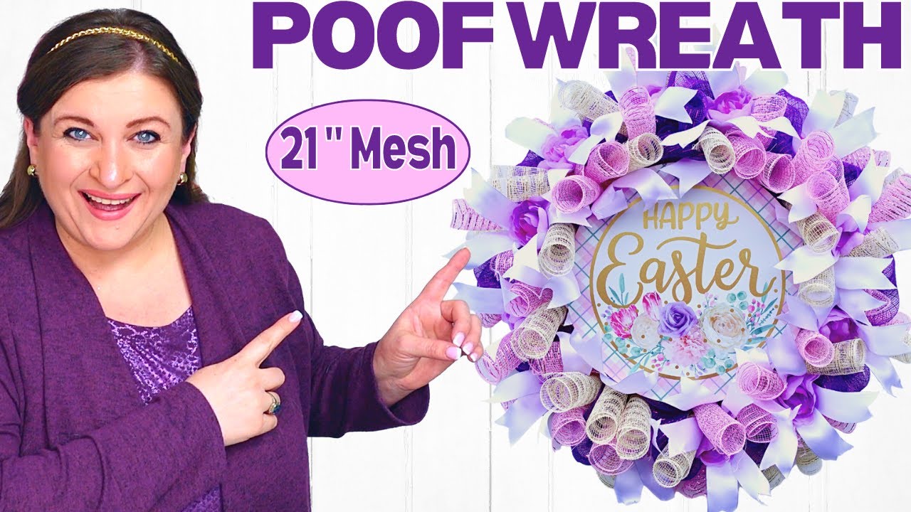 How to make a LOOP Deco Mesh Wreath for Easter