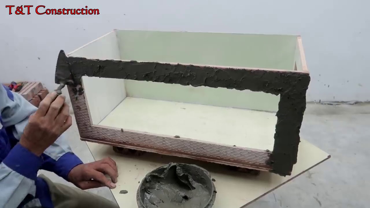 Amazing Ideas Cement   Build a Aquarium From Ceramic Tiles   Recycle Ceramic Tiles Into Aquarium