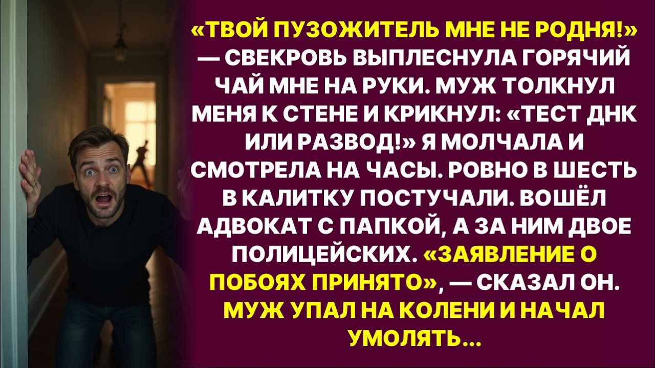 «ОН МНЕ НЕ РОДНЯ!» — свекровь облила меня кипятком, а муж ударил. Но в 6 вечера в дверь постучали