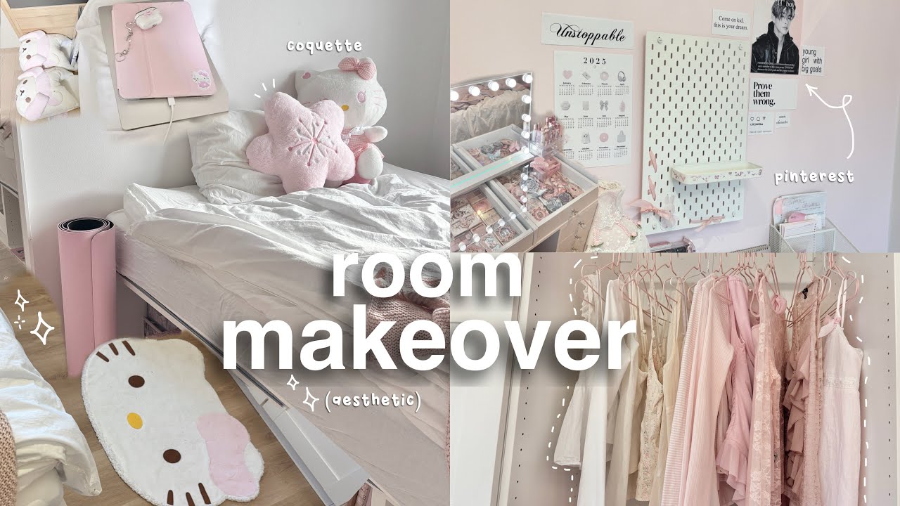 Эстетическое преображение комнаты🌸✧˖°, вдохновлённое корейским стилем и Pinterest, оформление туа...