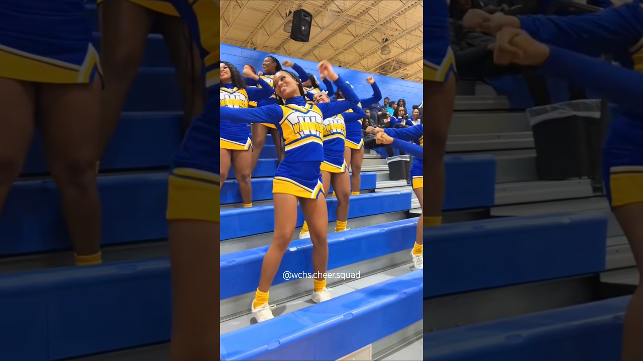 💙💛📣 They pranked the WCHS Cheer Captain 😂 #cheer #cheerleading #highschoolbasketball #funny