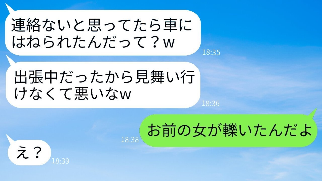妻が車にひかれて緊急搬送されたことを知らずに女性と贅沢な旅行に行く夫「ちゃんと家事をやっとけ」→浮かれている夫に妻の母が衝撃の真実を伝えた際の反応がwww