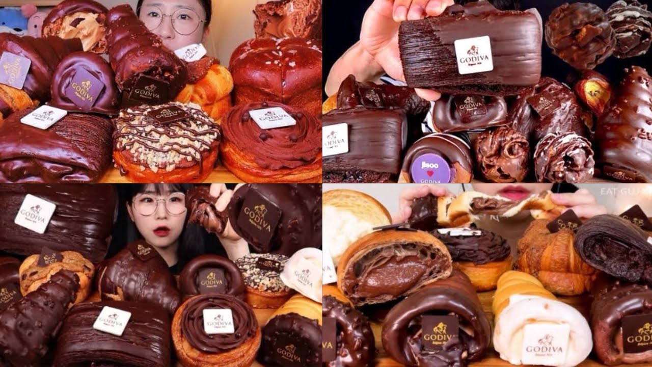 🥐GODIVA BAKERY｜ASMR mukbang eating sounds.