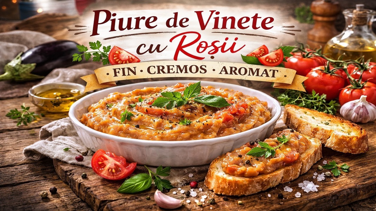 Piure de vinete cu roșii ca la restaurant ✨ Rețetă elegantă și ușoară