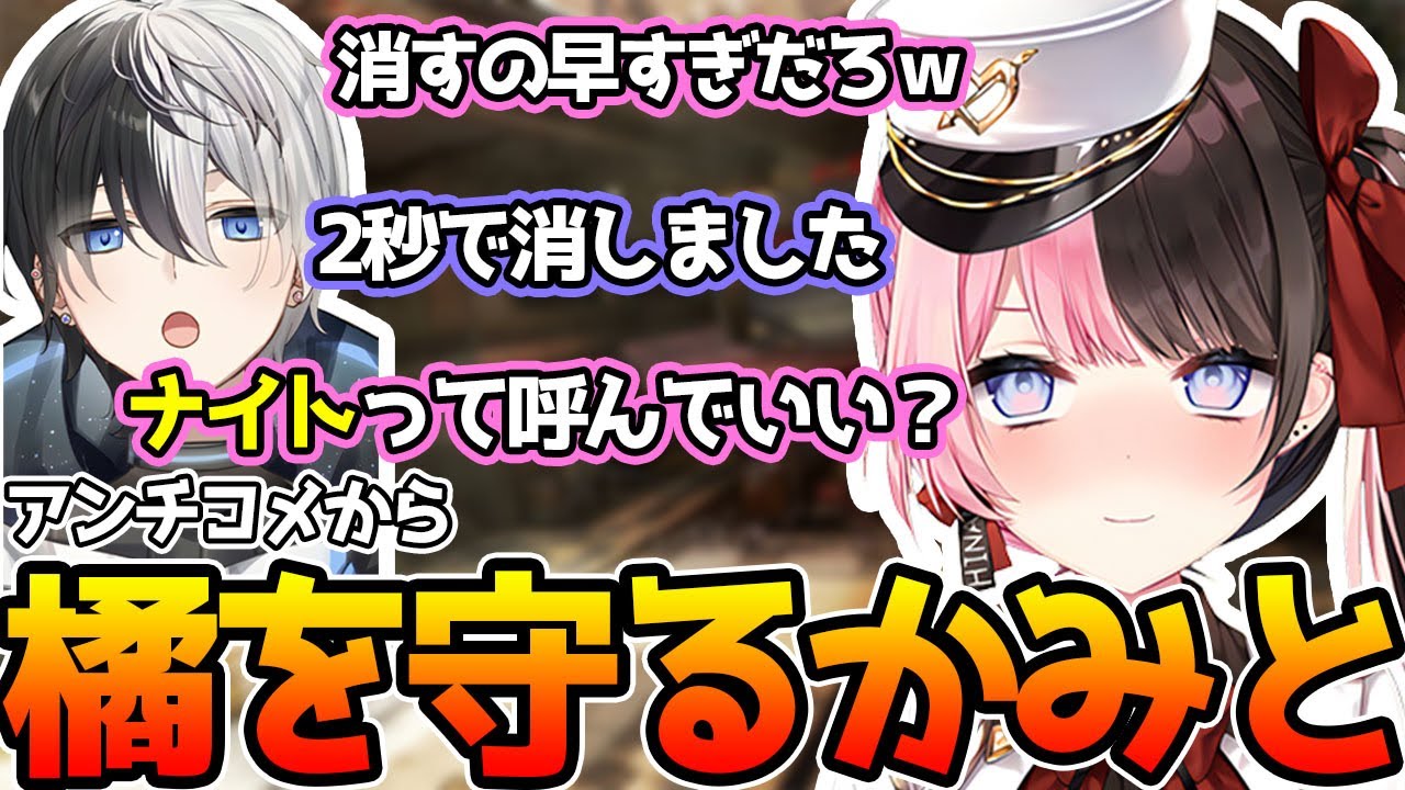 【おれあぽてぇてぇ】ひなーののナイトとなりアンチコメントを消して回るかみと【ぶいすぽ/切り抜き】