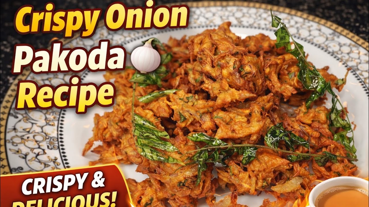 Crispy Onion Pakoda Recipe 🧅 | ಕ್ರಿಸ್ಪಿ ಈರುಳ್ಳಿ ಪಕೋಡಾ | Easy Evening Snack #pakoda #fritters #snacks