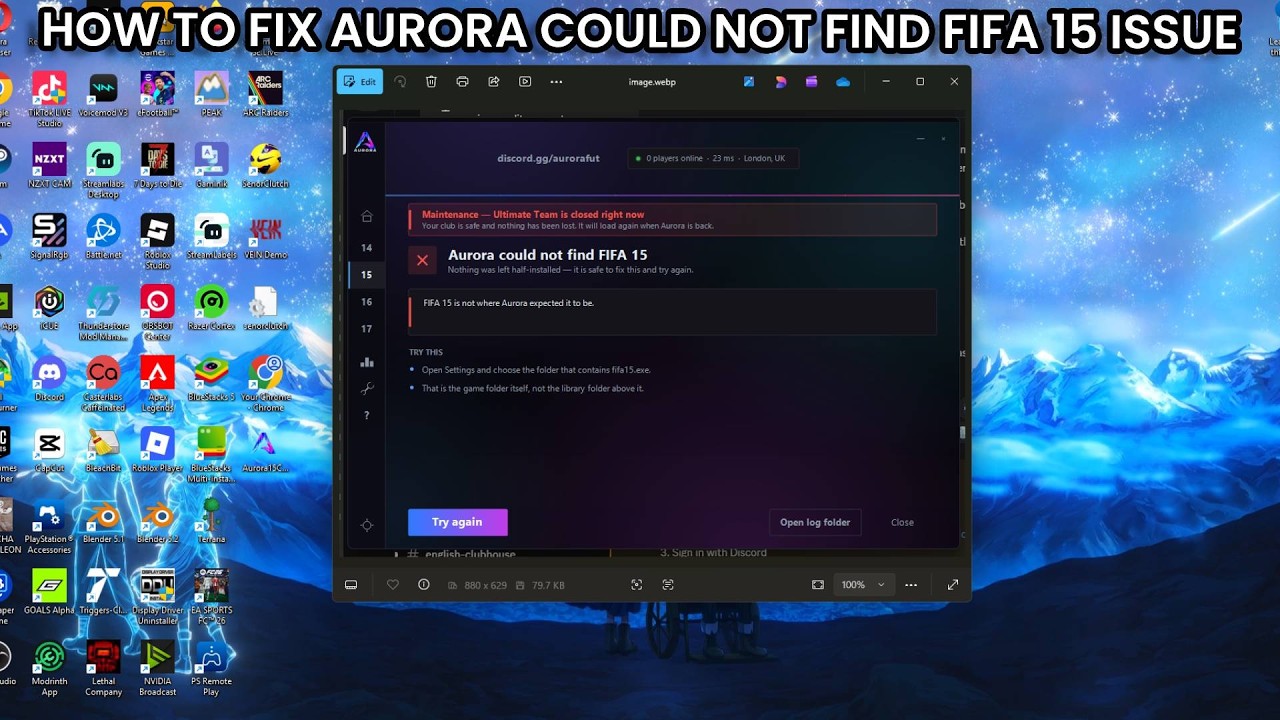 How to fix aurora could not find fifa 15