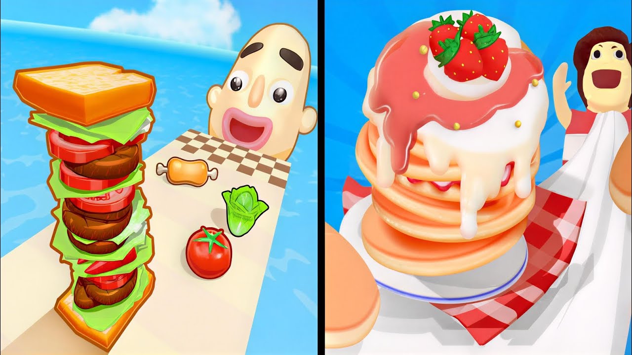 Sandwich Runner vs Pancake Run - Max Levels Unlocked Speedrun Gameplay