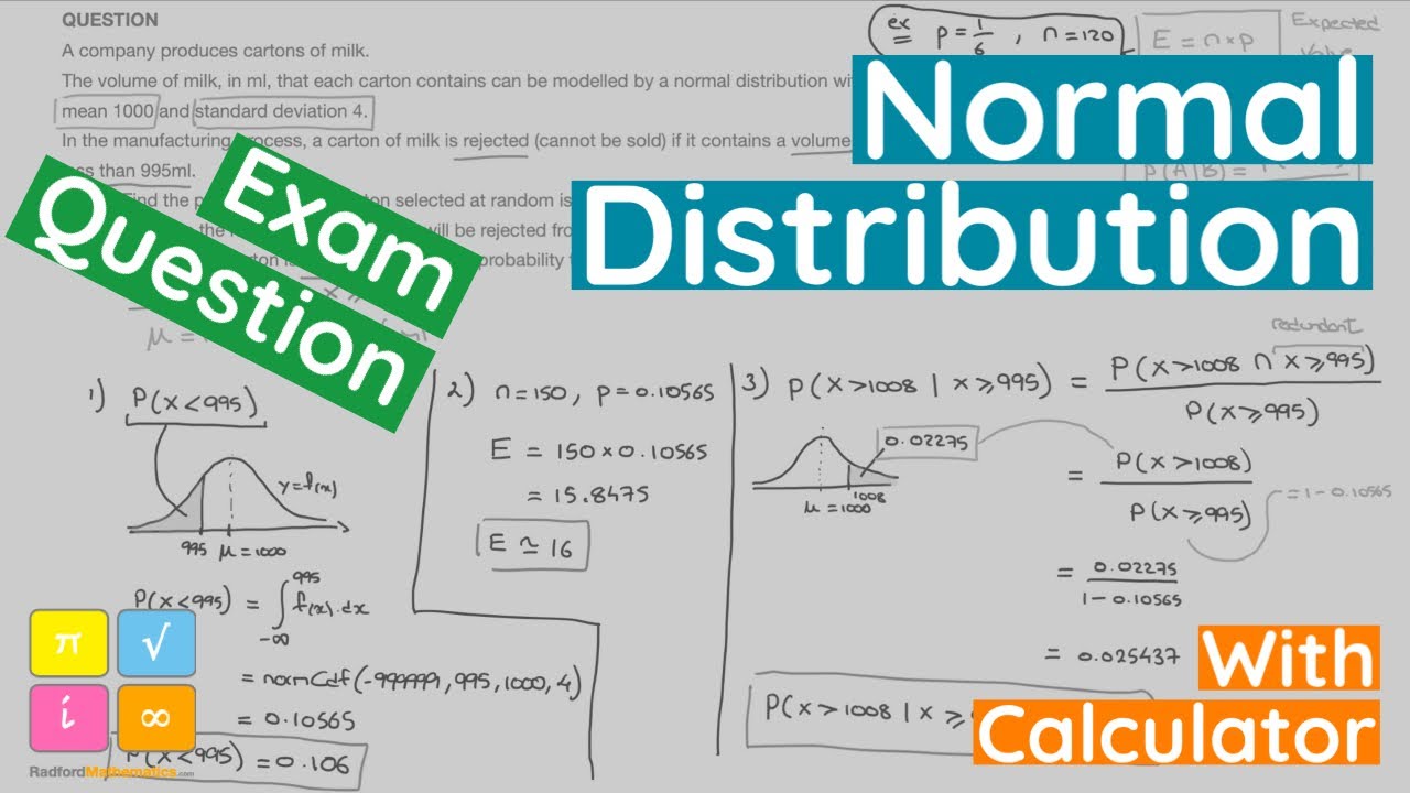 Normal Distribution Question - IB AI & AA SL Math - Normal CDF, Bell Curve, Conditional Probability