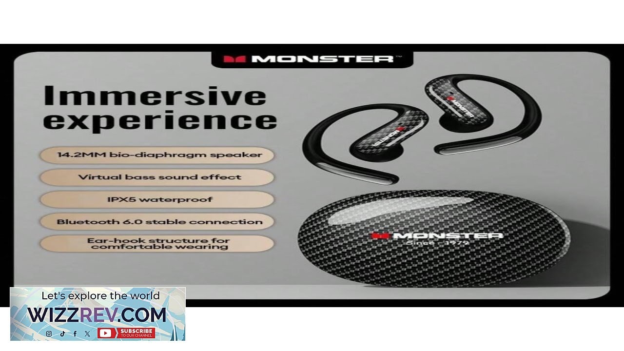 Monster MQO37 Gaming Wireless Earphones TWS Bluetooth 6.0 Noise Reduction Sport Headphone