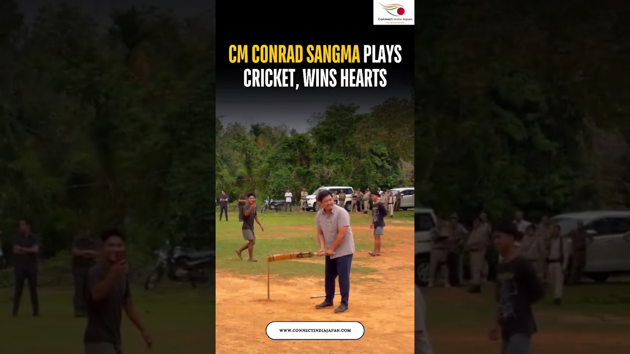 𝗠𝗲𝗴𝗵𝗮𝗹𝗮𝘆𝗮 𝗖𝗠 𝗖𝗼𝗻𝗿𝗮𝗱 𝗞. 𝗦𝗮𝗻𝗴𝗺𝗮 was seen playing cricket. ✨ #CMConradSangma