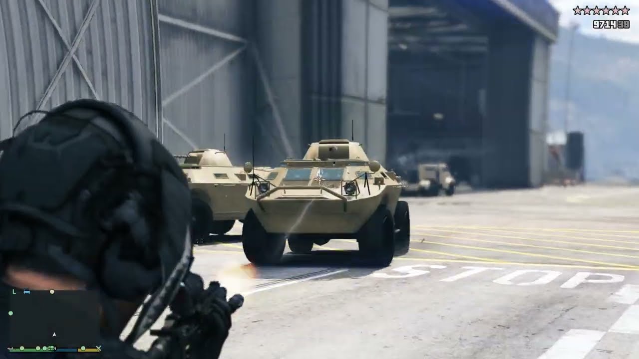 GTA 5 - Michael, Franklin & Trevor Fort Zancudo Military Base Rampage + Ten Star Escape