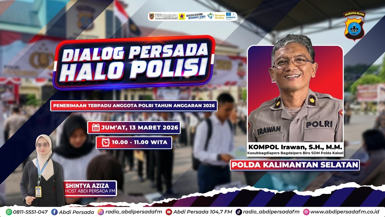 DIALOG PERSADA | HALO POLISI - POLDA KALSEL  📅 JUMAT, 13 MARET 2026 🔴LIVE