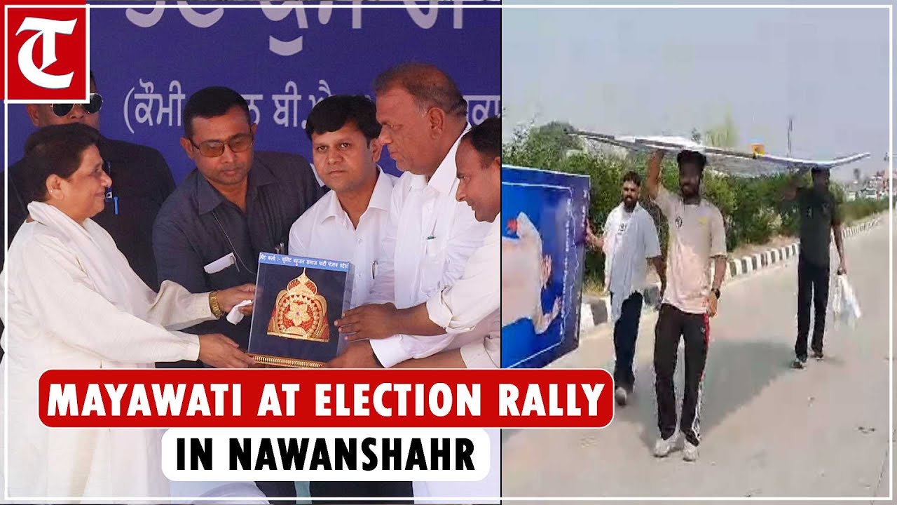 BSP chief Mayawati at election rally in Nawanshahr, people offer support