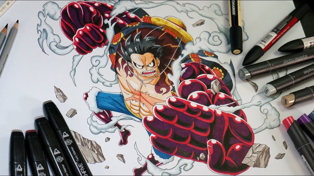 Drawing Luffy 4th Gear from One Piece