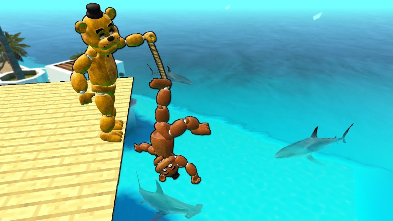 Гаррис Мод не стандартные рэгдолы/ неудачи в воде [Freddy VS Golden Freddy]№2
