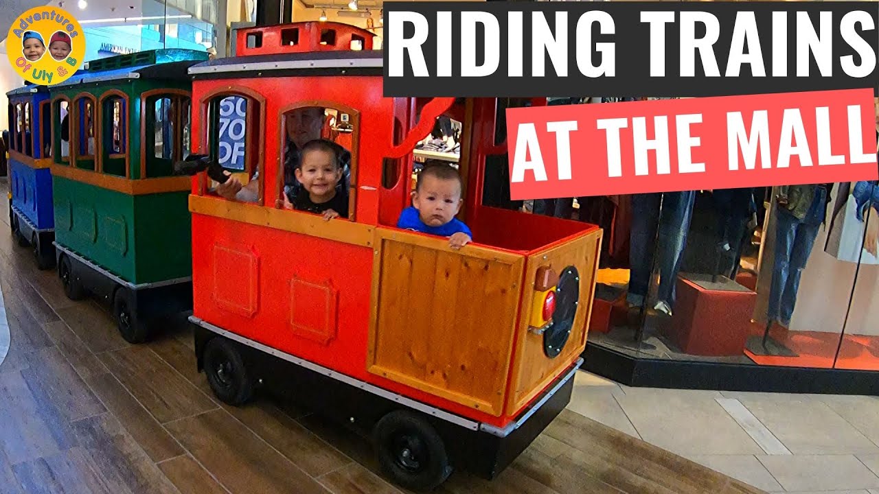Uly and B Are Kids Riding Trains At The Shops At South Town Mall
