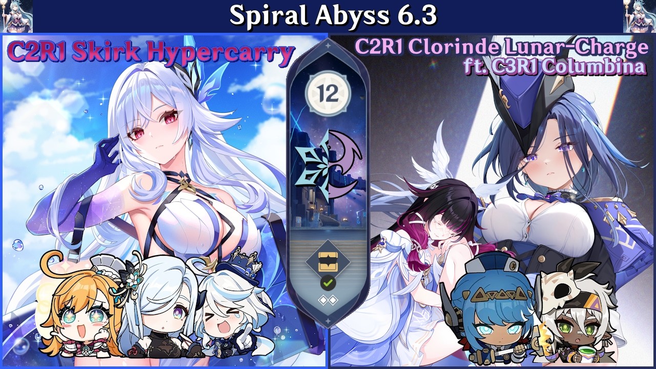 Lunar Speedrun | C2R1 Skirk & Clorinde LC ft. C3R1 Columbina | SA 6.3 - Floor 12 9 stars [GI 原神]