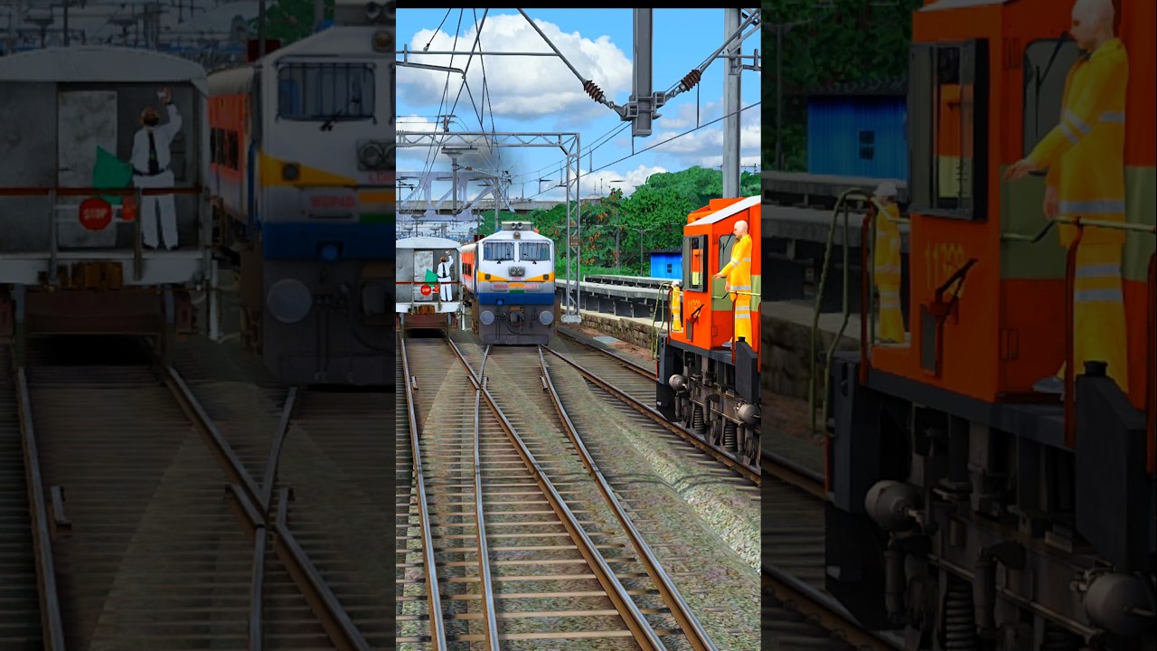 TWO TRAINS CLOSE CALL ACCIDENT ON SAME TRACKS 😱 #train #shorts