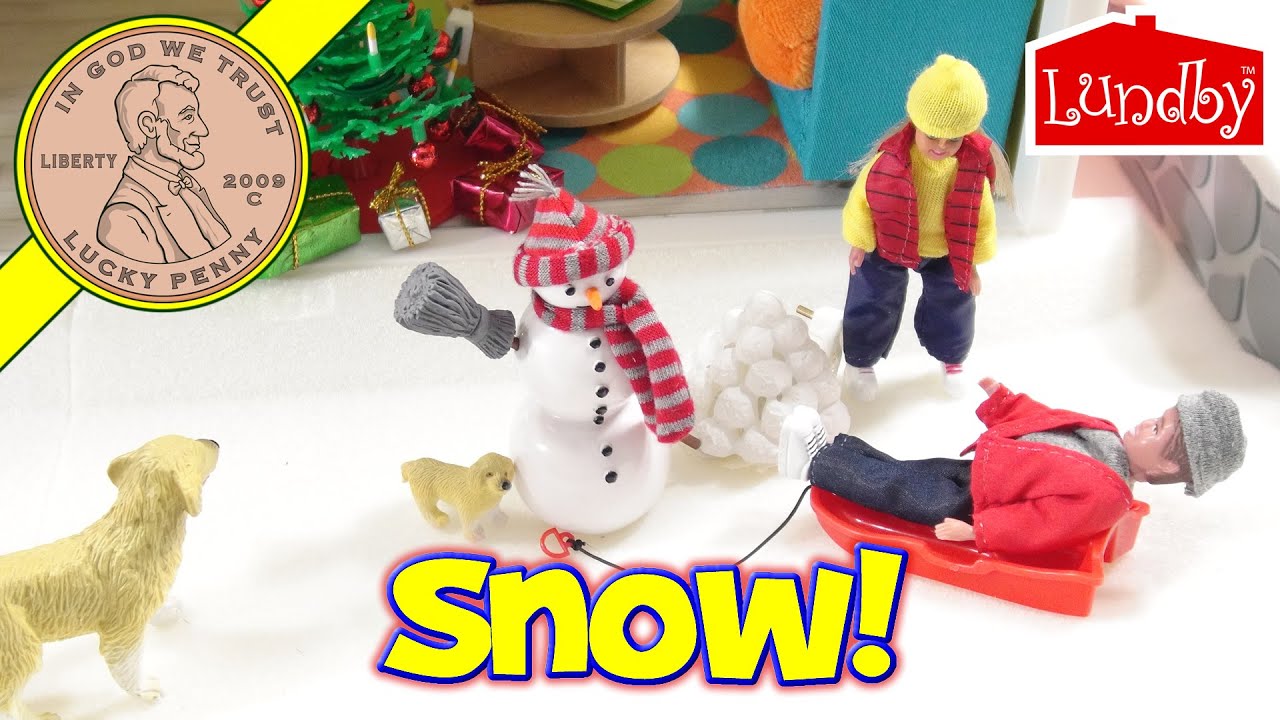 Lundby Småland Doll House Winter Wonderland Snow Garden Set Gingerbread Kitchen Grandparents Arrive