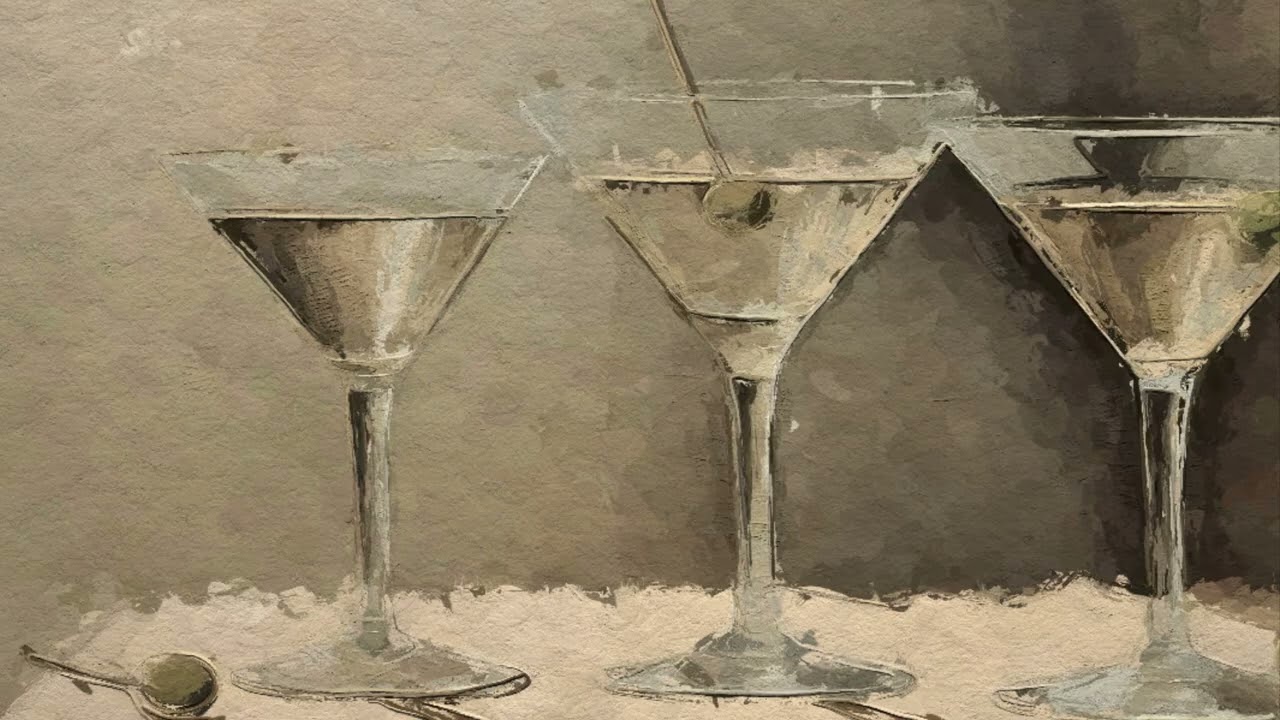 Art for TV • Martini Still Life Frame TV Art • Vintage Abstract Screensaver