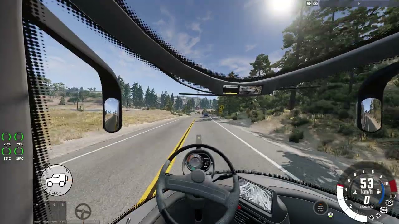 BeamNG.Drive Green 1 Bus Line Star Diner Right Line No Bus Mode